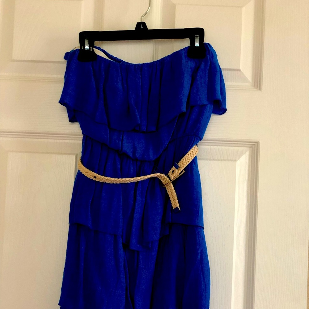 Strapless Blue Dress